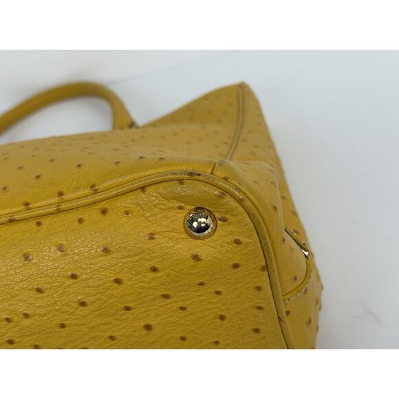 Prada Struzzo Lux Medium Galleria Double-Zip Tote in Mustard Yellow Ostrich Leat - Picture 8 of 16